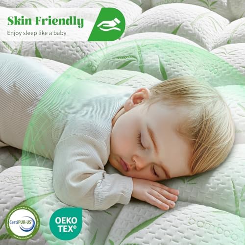 LIANLAM Twin Mattress Topper - Bamboo Viscose 1200 GSM Cooling Pad