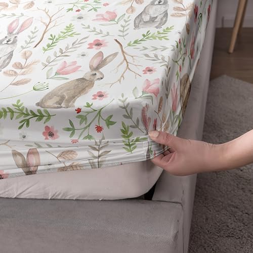 QOOMO Cartoon Rabbit Microfiber Bedding Set