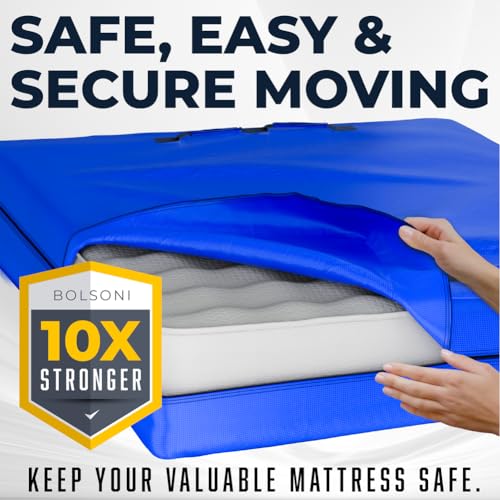 Bolsoni Mattress Encasement Heavy Duty Reusable Tarp with Zipper and Handles