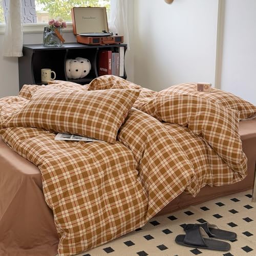 DREAMINGO Twin XL Gingham Duvet Cover Set 1