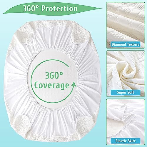 Lunsing 2 Pack Waterproof Twin Mattress Protector