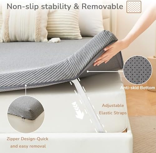 Aiwees 3 Inch Memory Foam Mattress Topper Queen