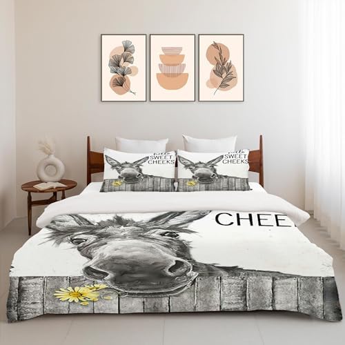 Funny Donkey Duvet Cover Set with Pillowcases
