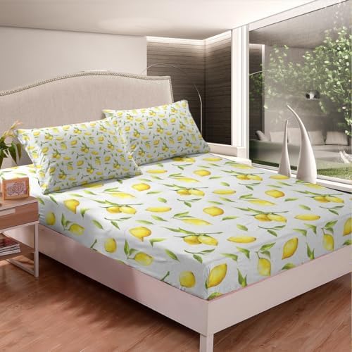 Feelyou Lemon Print Bed Sheet Set for Kids