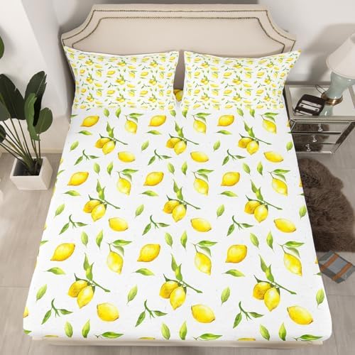 Feelyou Lemon Print Bed Sheet Set for Kids