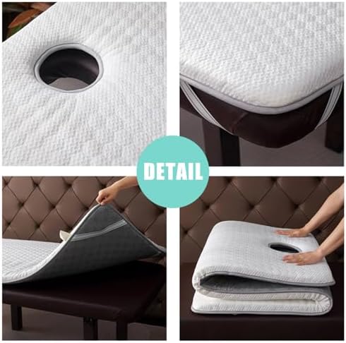 LDLCYCN 7cm Massage Bed Topper with Elastic Band White 70x185cm N
