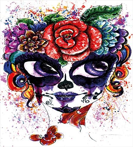 Ambesonne Sugar Skull Duvet Cover Set Multicolor