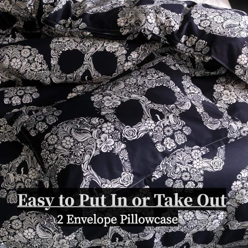 ZHH E-COMMERCE Skull Duvet Cover Set Queen Size