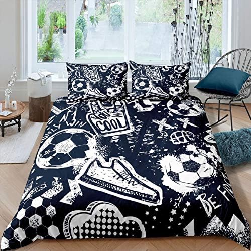 Erosebridal Boys Football Duvet Cover Set Navy Blue