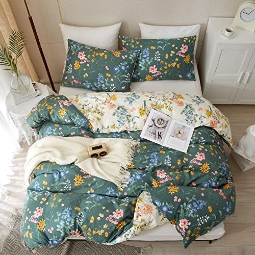 PinkMemory Floral Duvet Cover Queen Set with Pillowcases