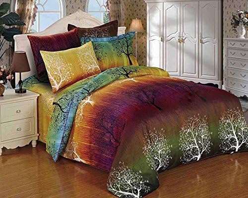 Swanson Beddings Rainbow Tree 5pc Duvet Cover Set