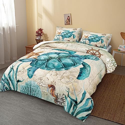 Merryword Turtle Comforter Set California King 4PCS 1