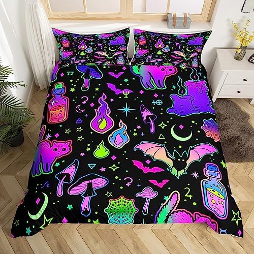 Feelyou Halloween Duvet Cover Set with Pillow Cases