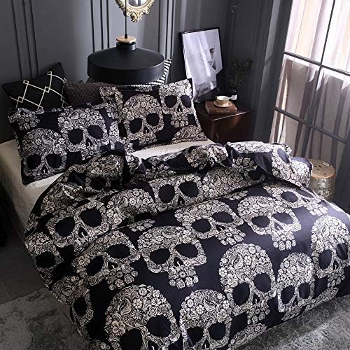 ZHH E-COMMERCE Skull Duvet Cover Set Queen Size