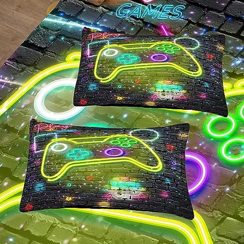 NINENINE Gaming Comforter Set Twin Kids Bedding 5PCS