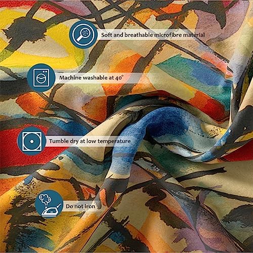 HOBBOY Cartoon Graffiti Kandinsky Duvet Cover Set with Zipper and 2 Pillowcases