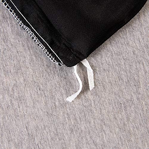 Erosebridal Black Silk Comforter Cover Set Queen Size