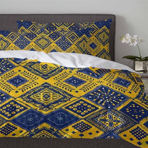 3 Piece Queen Bedding Set with Zipper Corner Ties