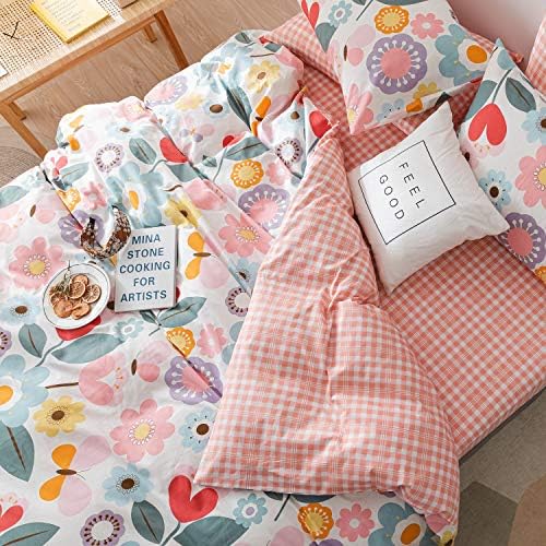 CottonLife Floral Duvet Cover Twin 3 pcs Set