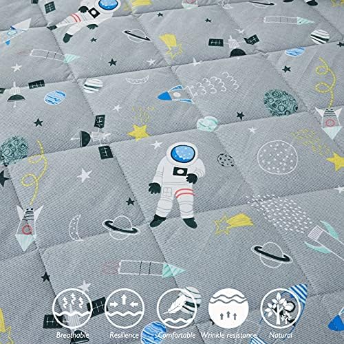 Brandream Kids Space Bedding Set 3-Piece Cotton Comforter Set
