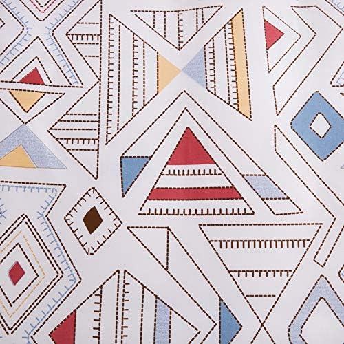 GETIANN Soft White Geometry Duvet Cover Set Twin